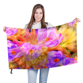 Флаг 3D с принтом Живописные цветы 4 в Петрозаводске, 100% полиэстер | плотность ткани — 95 г/м2, размер — 67 х 109 см. Принт наносится с одной стороны | лепестки | прикольные картинки | цветочки | цветы