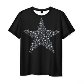 Мужская футболка 3D с принтом Алмазная звезда в Петрозаводске, 100% полиэфир | прямой крой, круглый вырез горловины, длина до линии бедер | алмаз | блеск | бриллиант | драгоценность | звезда