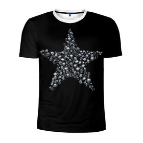 Мужская футболка 3D спортивная с принтом Алмазная звезда в Петрозаводске, 100% полиэстер с улучшенными характеристиками | приталенный силуэт, круглая горловина, широкие плечи, сужается к линии бедра | алмаз | блеск | бриллиант | драгоценность | звезда