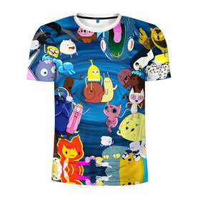 Мужская футболка 3D спортивная с принтом Adventure Time 1 в Петрозаводске, 100% полиэстер с улучшенными характеристиками | приталенный силуэт, круглая горловина, широкие плечи, сужается к линии бедра | adventure time | bubblegum | dog | finn | jake | marcelline | время приключений | джейк и финн | марселин | пупырка