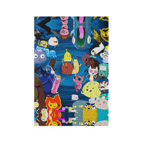 Обложка для паспорта матовая кожа с принтом Adventure Time 1 в Петрозаводске, натуральная матовая кожа | размер 19,3 х 13,7 см; прозрачные пластиковые крепления | adventure time | bubblegum | dog | finn | jake | marcelline | время приключений | джейк и финн | марселин | пупырка