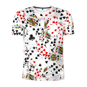 Мужская футболка 3D спортивная с принтом Игральные карты в Петрозаводске, 100% полиэстер с улучшенными характеристиками | приталенный силуэт, круглая горловина, широкие плечи, сужается к линии бедра | 
