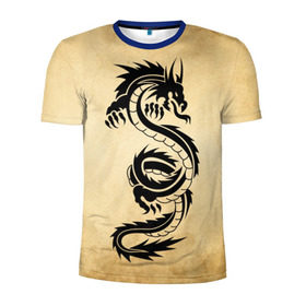 Мужская футболка 3D спортивная с принтом Убийственный змей в Петрозаводске, 100% полиэстер с улучшенными характеристиками | приталенный силуэт, круглая горловина, широкие плечи, сужается к линии бедра | dragon | дракон | дракоша | змей | когти | крылья | монстр | огонь | пламя | рога | тату | татуировка | трайбл | чешуя | чудовище | шипы