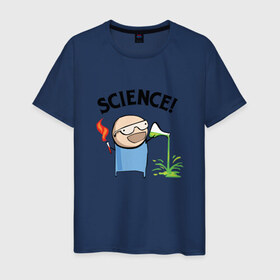 Мужская футболка хлопок с принтом Science! в Петрозаводске, 100% хлопок | прямой крой, круглый вырез горловины, длина до линии бедер, слегка спущенное плечо. | 