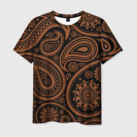 Мужская футболка 3D с принтом Paisley в Петрозаводске, 100% полиэфир | прямой крой, круглый вырез горловины, длина до линии бедер | орнамент | пейсли | турецкие огурцы