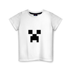 Детская футболка хлопок с принтом Крипер в Петрозаводске, 100% хлопок | круглый вырез горловины, полуприлегающий силуэт, длина до линии бедер | creeper | minecraft | крипер | майнкрафт