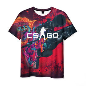 Мужская футболка 3D с принтом CS GO в Петрозаводске, 100% полиэфир | прямой крой, круглый вырез горловины, длина до линии бедер | cs go | hyper beast