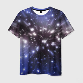 Мужская футболка 3D с принтом Звёздный космос в Петрозаводске, 100% полиэфир | прямой крой, круглый вырез горловины, длина до линии бедер | звёзды | космическое пространство | созвездие
