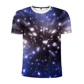 Мужская футболка 3D спортивная с принтом Звёздный космос в Петрозаводске, 100% полиэстер с улучшенными характеристиками | приталенный силуэт, круглая горловина, широкие плечи, сужается к линии бедра | звёзды | космическое пространство | созвездие