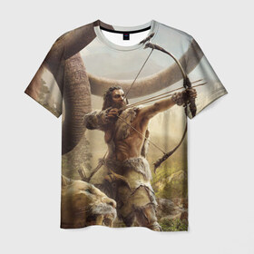 Мужская футболка 3D с принтом Охотник в Петрозаводске, 100% полиэфир | прямой крой, круглый вырез горловины, длина до линии бедер | 