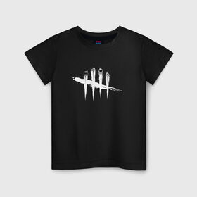 Детская футболка хлопок с принтом Dead by Daylight White Logo в Петрозаводске, 100% хлопок | круглый вырез горловины, полуприлегающий силуэт, длина до линии бедер | daylight | dead | дайлайт | дед | игры | ужасы | хоррор
