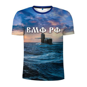 Мужская футболка 3D спортивная с принтом Подводная лодка в Петрозаводске, 100% полиэстер с улучшенными характеристиками | приталенный силуэт, круглая горловина, широкие плечи, сужается к линии бедра | Тематика изображения на принте: вмф | морской флот | моряк | тельняшка | флот | якорь