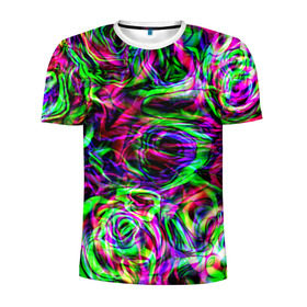 Мужская футболка 3D спортивная с принтом Plazma в Петрозаводске, 100% полиэстер с улучшенными характеристиками | приталенный силуэт, круглая горловина, широкие плечи, сужается к линии бедра | радужный | разноцветный | яркий