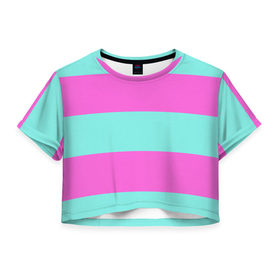 Женская футболка 3D укороченная с принтом Кислотные цвета в Петрозаводске, 100% полиэстер | круглая горловина, длина футболки до линии талии, рукава с отворотами | кислотные цвета | розовый