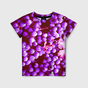 Детская футболка 3D с принтом Виноград в Петрозаводске, 100% гипоаллергенный полиэфир | прямой крой, круглый вырез горловины, длина до линии бедер, чуть спущенное плечо, ткань немного тянется | Тематика изображения на принте: 