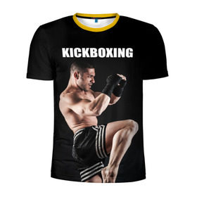Мужская футболка 3D спортивная с принтом Kickboxing в Петрозаводске, 100% полиэстер с улучшенными характеристиками | приталенный силуэт, круглая горловина, широкие плечи, сужается к линии бедра | 