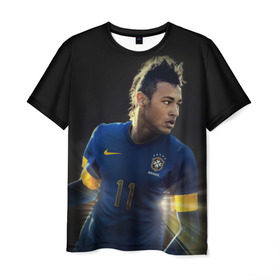 Мужская футболка 3D с принтом Neymar в Петрозаводске, 100% полиэфир | прямой крой, круглый вырез горловины, длина до линии бедер | Тематика изображения на принте: барселона | бразилия | неймар | футбол | футболист