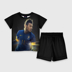 Детский костюм с шортами 3D с принтом Neymar в Петрозаводске,  |  | барселона | бразилия | неймар | футбол | футболист