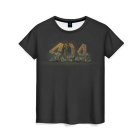 Женская футболка 3D с принтом 404 в Петрозаводске, 100% полиэфир ( синтетическое хлопкоподобное полотно) | прямой крой, круглый вырез горловины, длина до линии бедер | 404 | error