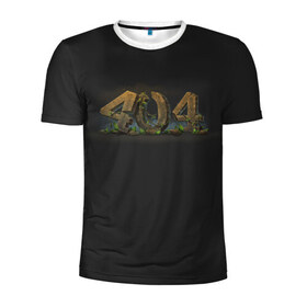 Мужская футболка 3D спортивная с принтом 404 в Петрозаводске, 100% полиэстер с улучшенными характеристиками | приталенный силуэт, круглая горловина, широкие плечи, сужается к линии бедра | 404 | error