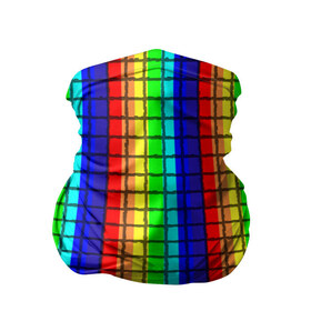Бандана-труба 3D с принтом Радуга (Полосы в мозайку) в Петрозаводске, 100% полиэстер, ткань с особыми свойствами — Activecool | плотность 150‒180 г/м2; хорошо тянется, но сохраняет форму | вертикальные | жёлтый | зелёный | красный | оранжевый | полосы | радуга | синий | фиолетовый