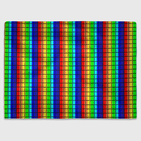 Плед 3D с принтом Радуга (Полосы в мозайку) в Петрозаводске, 100% полиэстер | закругленные углы, все края обработаны. Ткань не мнется и не растягивается | вертикальные | жёлтый | зелёный | красный | оранжевый | полосы | радуга | синий | фиолетовый