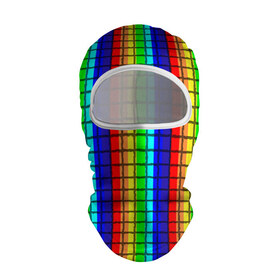 Балаклава 3D с принтом Радуга (Полосы в мозайку) в Петрозаводске, 100% полиэстер, ткань с особыми свойствами — Activecool | плотность 150–180 г/м2; хорошо тянется, но при этом сохраняет форму. Закрывает шею, вокруг отверстия для глаз кайма. Единый размер | Тематика изображения на принте: вертикальные | жёлтый | зелёный | красный | оранжевый | полосы | радуга | синий | фиолетовый