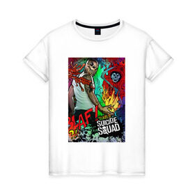 Женская футболка хлопок с принтом El Diablo в Петрозаводске, 100% хлопок | прямой крой, круглый вырез горловины, длина до линии бедер, слегка спущенное плечо | el diablo | suicide squad | эль диабло