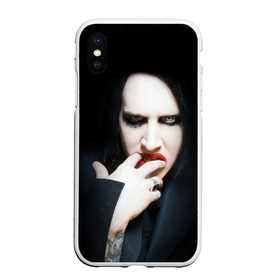 Чехол для iPhone XS Max матовый с принтом Marilyn Manson в Петрозаводске, Силикон | Область печати: задняя сторона чехла, без боковых панелей | звезда | знаменитость | музыка | мэрилин мэнсон | певец | рокер