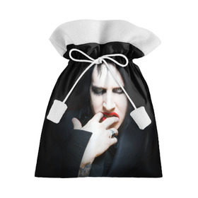 Подарочный 3D мешок с принтом Marilyn Manson в Петрозаводске, 100% полиэстер | Размер: 29*39 см | звезда | знаменитость | музыка | мэрилин мэнсон | певец | рокер