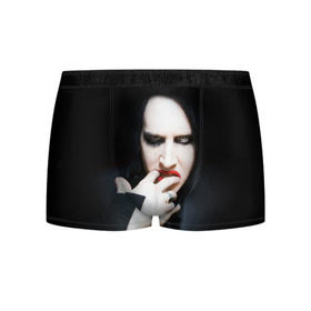Мужские трусы 3D с принтом Marilyn Manson в Петрозаводске, 50% хлопок, 50% полиэстер | классическая посадка, на поясе мягкая тканевая резинка | звезда | знаменитость | музыка | мэрилин мэнсон | певец | рокер