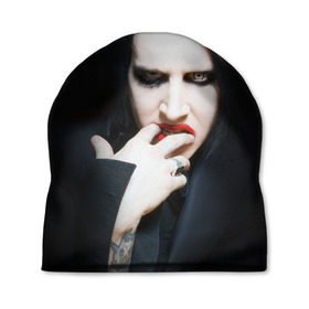 Шапка 3D с принтом Marilyn Manson в Петрозаводске, 100% полиэстер | универсальный размер, печать по всей поверхности изделия | Тематика изображения на принте: звезда | знаменитость | музыка | мэрилин мэнсон | певец | рокер