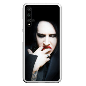 Чехол для Honor 20 с принтом Marilyn Manson в Петрозаводске, Силикон | Область печати: задняя сторона чехла, без боковых панелей | звезда | знаменитость | музыка | мэрилин мэнсон | певец | рокер