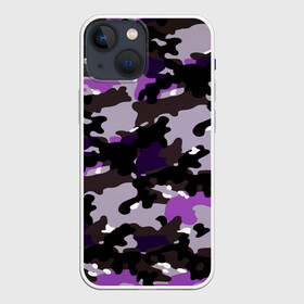 Чехол для iPhone 13 mini с принтом Камуфляж в Петрозаводске,  |  | camo | камо | фиолетовый