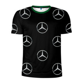 Мужская футболка 3D спортивная с принтом Mercedes в Петрозаводске, 100% полиэстер с улучшенными характеристиками | приталенный силуэт, круглая горловина, широкие плечи, сужается к линии бедра | мерседес