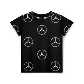 Детская футболка 3D с принтом Mercedes в Петрозаводске, 100% гипоаллергенный полиэфир | прямой крой, круглый вырез горловины, длина до линии бедер, чуть спущенное плечо, ткань немного тянется | мерседес