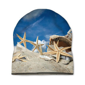 Шапка 3D с принтом Морской пляж 3 в Петрозаводске, 100% полиэстер | универсальный размер, печать по всей поверхности изделия | море | отдых | отпуск | пляж | ракушки | туризм