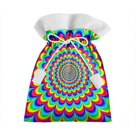 Подарочный 3D мешок с принтом Psychedelic в Петрозаводске, 100% полиэстер | Размер: 29*39 см | Тематика изображения на принте: круги | радужный | разоцветный | яркий