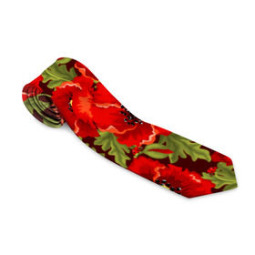 Галстук 3D с принтом Маки в Петрозаводске, 100% полиэстер | Длина 148 см; Плотность 150-180 г/м2 | flowers | poppies | red | wild | красные | мак | маки | полевые | цветы