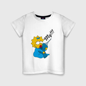 Детская футболка хлопок с принтом Мэгги в Петрозаводске, 100% хлопок | круглый вырез горловины, полуприлегающий силуэт, длина до линии бедер | my | simpsons | the simpsons | моё | мультфильмы | мэгги | симпсоны
