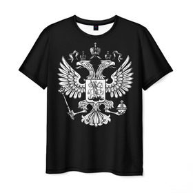 Мужская футболка 3D с принтом Двуглавый орел в Петрозаводске, 100% полиэфир | прямой крой, круглый вырез горловины, длина до линии бедер | двуглавый орел