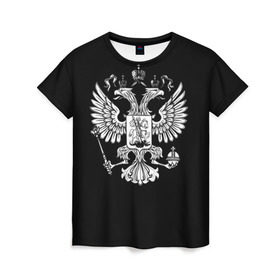 Женская футболка 3D с принтом Двуглавый орел в Петрозаводске, 100% полиэфир ( синтетическое хлопкоподобное полотно) | прямой крой, круглый вырез горловины, длина до линии бедер | двуглавый орел