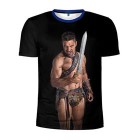 Мужская футболка 3D спортивная с принтом Гладиатор в Петрозаводске, 100% полиэстер с улучшенными характеристиками | приталенный силуэт, круглая горловина, широкие плечи, сужается к линии бедра | кино | киногерой | кинофильм