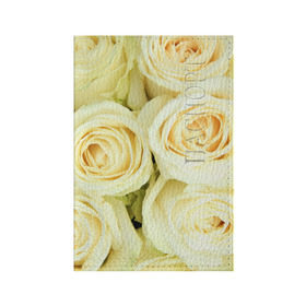 Обложка для паспорта матовая кожа с принтом Белые розы в Петрозаводске, натуральная матовая кожа | размер 19,3 х 13,7 см; прозрачные пластиковые крепления | Тематика изображения на принте: лепестки | розы | цветы