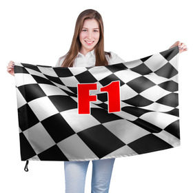Флаг 3D с принтом Формула 1 в Петрозаводске, 100% полиэстер | плотность ткани — 95 г/м2, размер — 67 х 109 см. Принт наносится с одной стороны | f1 | formula 1 | авто | автогонки | автоспорт | спорткар | финиш