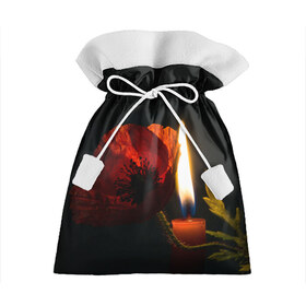 Подарочный 3D мешок с принтом Мак и свеча в Петрозаводске, 100% полиэстер | Размер: 29*39 см | Тематика изображения на принте: маки | свеча | цветы