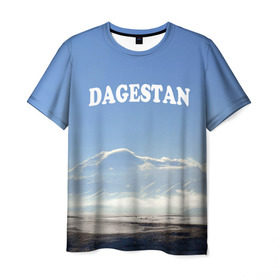 Мужская футболка 3D с принтом Дагестан 3 в Петрозаводске, 100% полиэфир | прямой крой, круглый вырез горловины, длина до линии бедер | дагестан | даги | кавказ