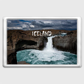 Магнит 45*70 с принтом Исландия. Водопад в Петрозаводске, Пластик | Размер: 78*52 мм; Размер печати: 70*45 | Тематика изображения на принте: исландия