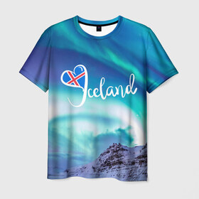 Мужская футболка 3D с принтом Исландия в Петрозаводске, 100% полиэфир | прямой крой, круглый вырез горловины, длина до линии бедер | Тематика изображения на принте: исландия
