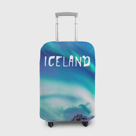 Чехол для чемодана 3D с принтом Исландия. Полярное сияние. в Петрозаводске, 86% полиэфир, 14% спандекс | двустороннее нанесение принта, прорези для ручек и колес | исландия